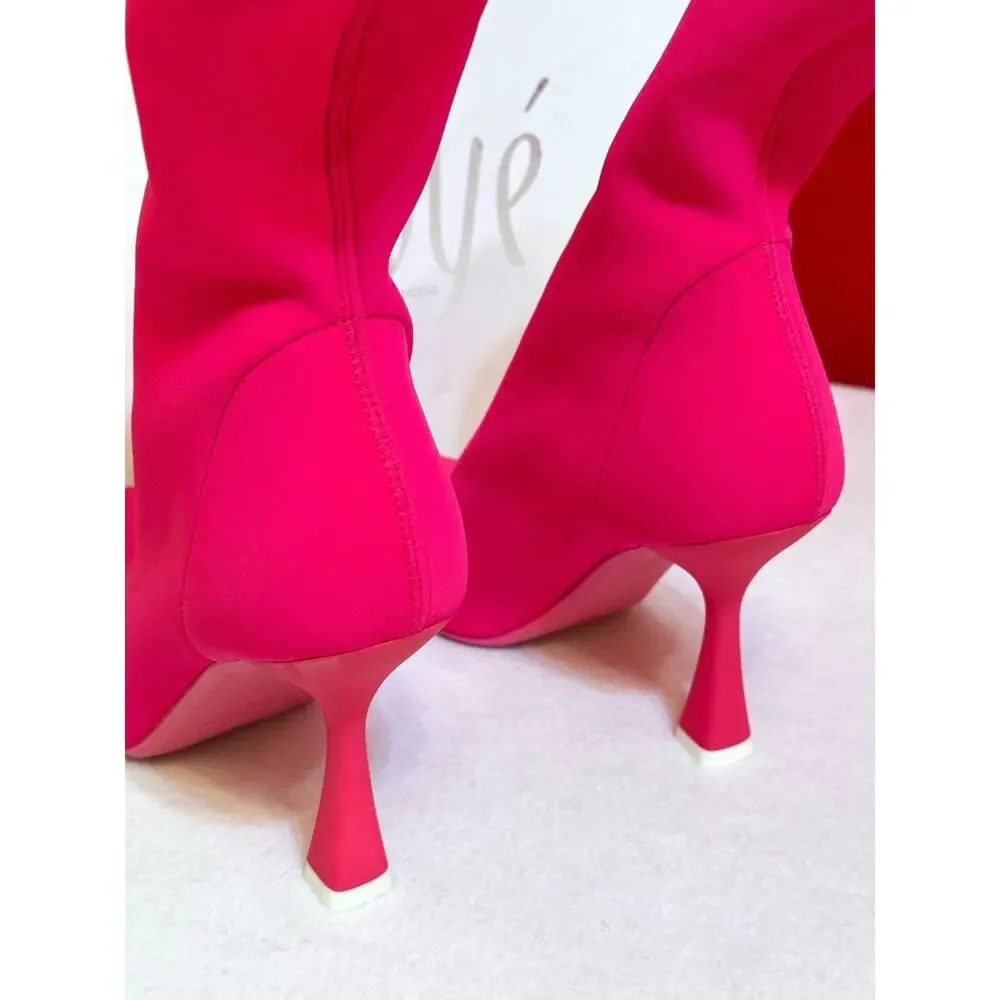 EU 39 US 8.5 Made In Italy Ovye Christina Lucchi Sock Ankle Women Boots Pink